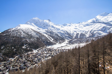 Saas-Fee Village in Valley, Switzerland