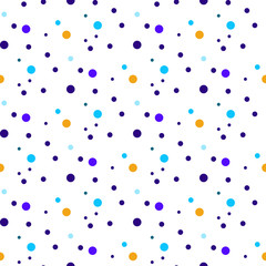 Abstract colorful confetti dots on white background, seamless vector pattern - 197940620