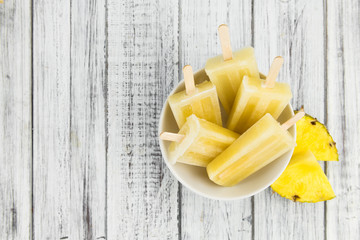Pineapple Popsicles (selective focus)