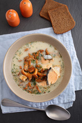 Finnish fish and mushroom soup