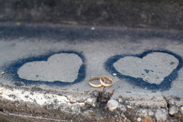 Wedding rings on street