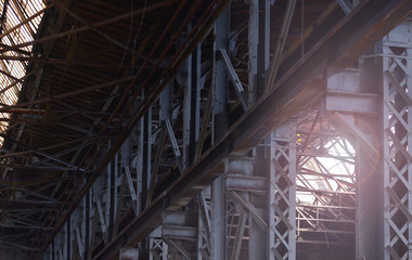 Background of an interior of an abandoned metallurgical plant