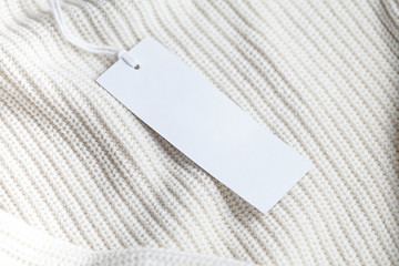 Clothes label tag blank white mockup