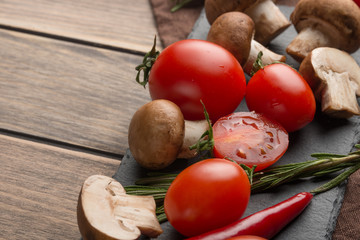 Mushrooms with Vegetables. Macro