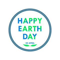 Happy Earth Day lettering. Vector illustration