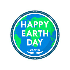 Globe Earth for 22 april. Vector illustration.