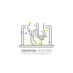 Vector Illustration Icon Graphic Element for Nonprofit Organizations and Donation Centre. Fundraising Symbols. Crowdfunding Project Label. Charity Logo, Blood donation flyer banner, Help Africa