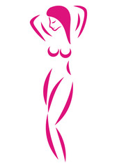Obraz na płótnie Canvas Stylized image of a naked woman. Vector graphics 