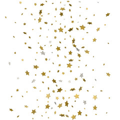 Abstract modern pattern with gold stars. Vector illustration. Shiny background. Texture of gold foil.