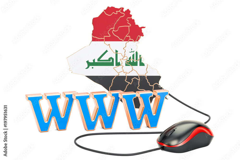 Poster internet network in iraq concept. 3d rendering