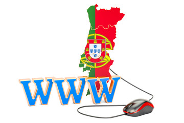 Internet network in Portugal concept. 3D rendering