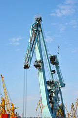 Fototapeta na wymiar Floating cargo crane