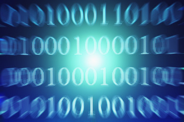 Binary code abstract background. Modern Technology internet communication and network data in cyberspace concept