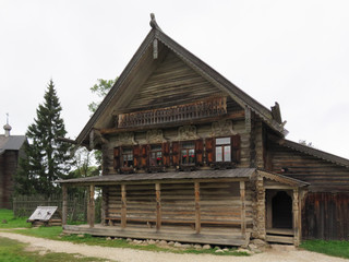Fototapeta na wymiar Such were the village houses in Russia.