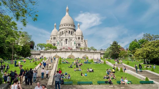 Montmarte cathedral time lapse 4k