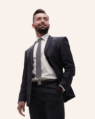 in full growth. businessman with crossed arms