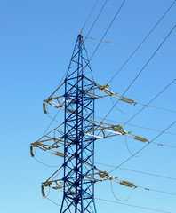 High-voltage power transmission line pole