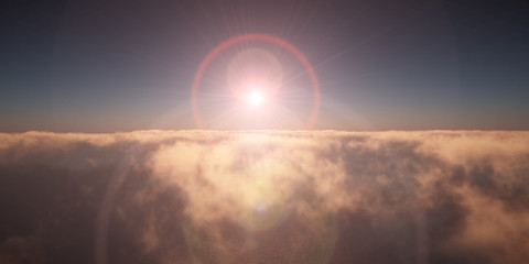 Fototapeta premium ocean sunset above clouds