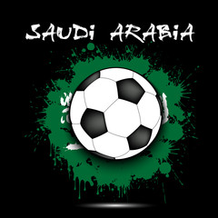 Soccer ball and Saudi Arabia flag