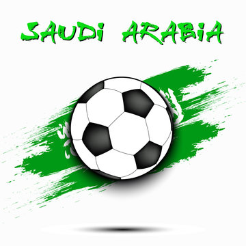 Soccer ball and Saudi Arabia flag