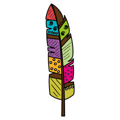 color feather decorative icon vector illustration design