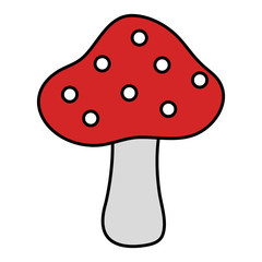 cute fungus isolated icon vector illustration design
