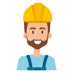 builder constructor with overall avatar character vector illustration design