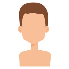 young man shirtless avatar character vector illustration design
