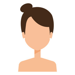 beautiful woman shirtless avatar character vector illustration design