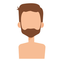 young man shirtless avatar character vector illustration design