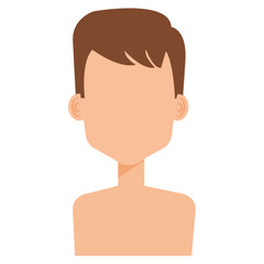 young man shirtless avatar character vector illustration design