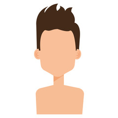 young man shirtless avatar character vector illustration design