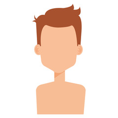 young man shirtless avatar character vector illustration design
