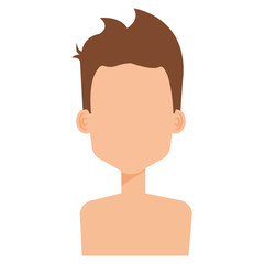 young man shirtless avatar character vector illustration design