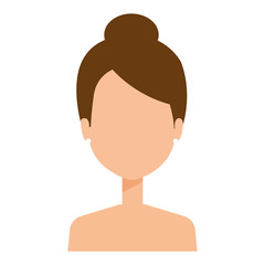 beautiful woman shirtless avatar character vector illustration design
