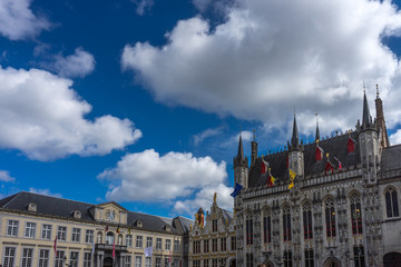Fototapeta premium the town hall in the markt Square in Bruges, Belgium