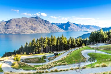 Wall murals New Zealand Queenstown in New Zealand. The city of adventure and nature.