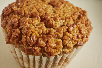 A baked oatmeal muffin