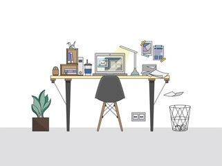 Illustration of a workspace