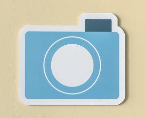 Icon of blue paper camera