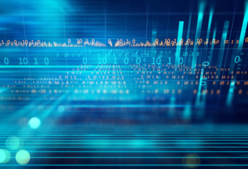 blue geometric  shape abstract technology background