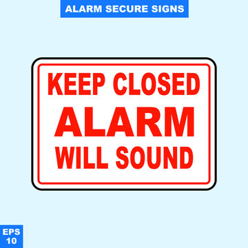 Emergency alarm and security alert signs in vector style version, easy to use and print