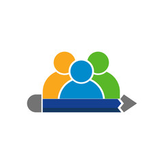 People Pencil Logo Icon Design