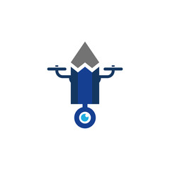 Drone Pencil Logo Icon Design