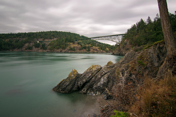 Deception Pass Bridge is a beautiful site even on a gloomy day in the PNW