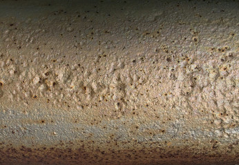 Planet surface, meteorite texture, asteroid, abstract grunge background, rust metallic tube