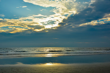 Fototapeta premium Beautiful sunset on Arambol beach in North Goa.India