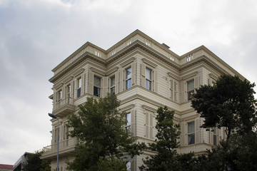 Fototapeta premium View of old, wooden, historical building by Bosphorus in Istanbul.