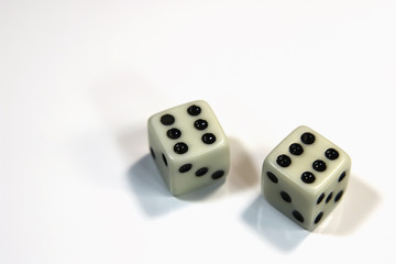 two dice on a white background.