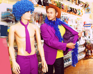 Fototapeta premium Cowboy dressed in purple jacket